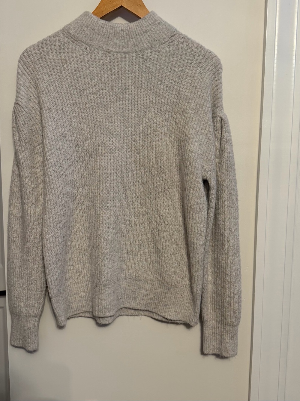 Hem & Thread Light Gray Ribbed Turtleneck Sweater
